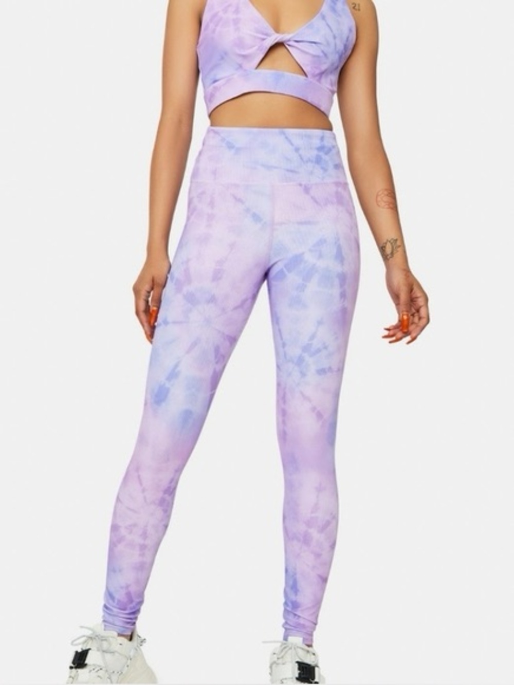 Beach Riot Ribbed Tie Dye Ayla Leggings Bra Set XS